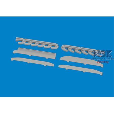 Messerschmitt Bf-109K-4 exhaust stacks PRINT 1/32