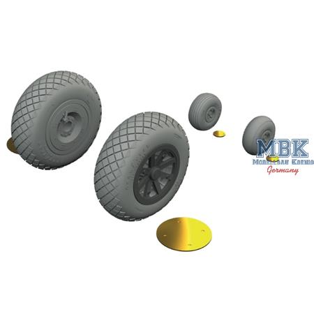 Curtiss P-40E Wheels Diamond Tread 1/48