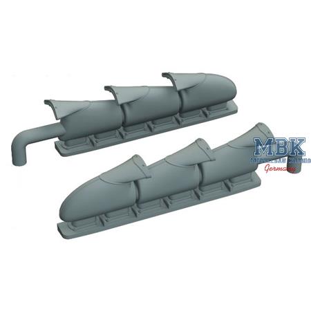 Spitfire Mk.V three-stacks exhausts fishtail 1/48