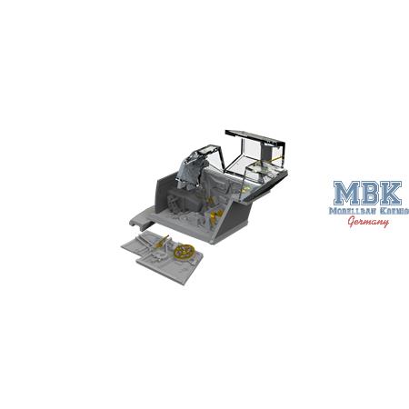 Messerschmitt Bf-109F cockpit PRINT 1/72