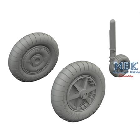 Messerschmitt Bf-109G-2/G-4 wheels for plain wings