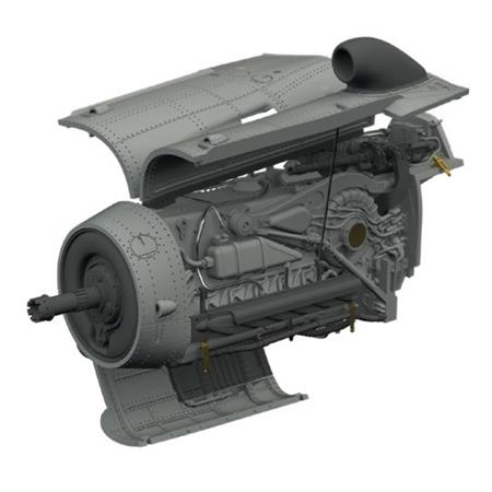 Messerschmitt Bf-109K-4 engine PRINT 1/72