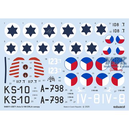 Avia S-199 ERLA canopy - Eduard Brassin Hybrid