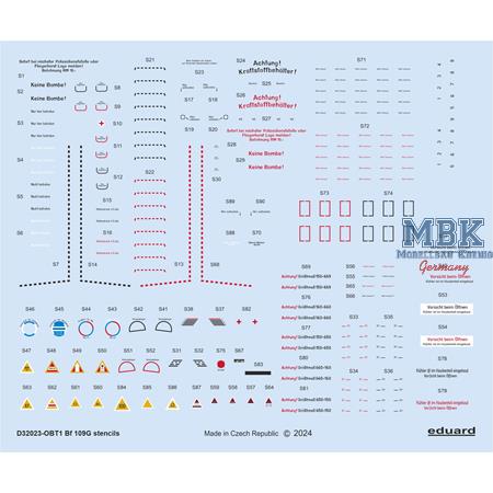 Messerschmitt Bf 109G stencils 1/32