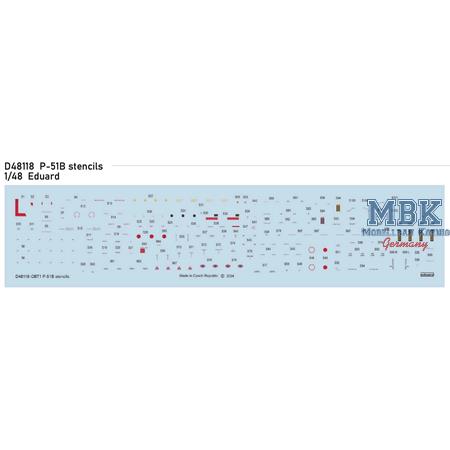 North-American P-51B stencils 1/48