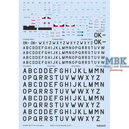 Let Z-37A stencils, code letters & labels 1/72 (