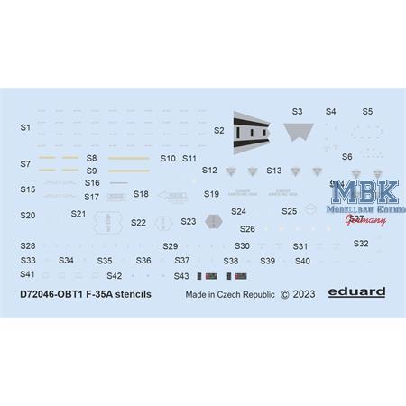 Lockheed-Martin F-35A stencils 1/72