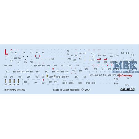 North-American P-51D Mustang stencils 1/72