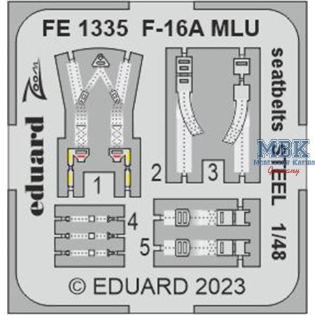 General-Dynamics F-16A MLU seatbelts STEEL 1/48