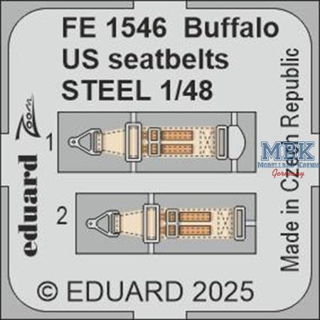 Brewster F2A-2 Buffalo US seatbelts STEEL 1/48
