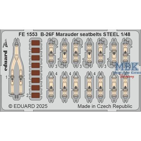 Martin B-26F Marauder seatbelts STEEL 1/48