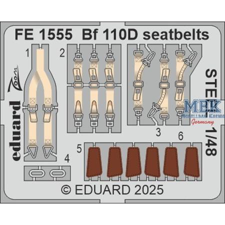 Messerschmitt Bf-110D seatbelts STEEL 1/48