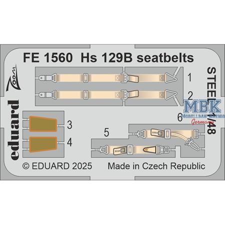 Henschel Hs-129B seatbelts STEEL 1/48