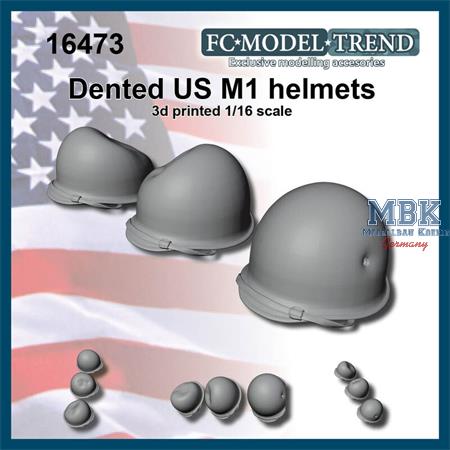 Dented US M1 helmets