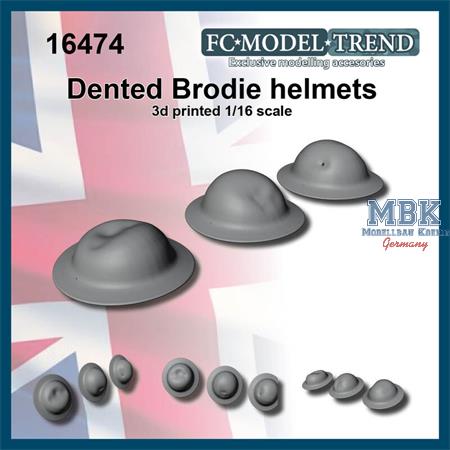 Dented UK Brodie helmets