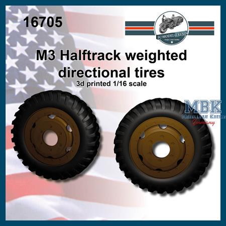 M3 halftrack, directional weightes tires (1:16)