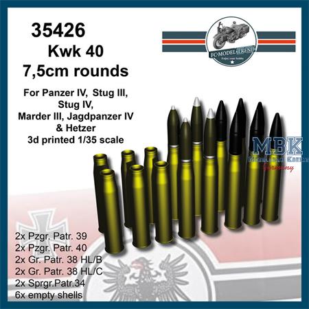 Kwk 40,7,5cm rounds for panzer IV, Stug III etc.