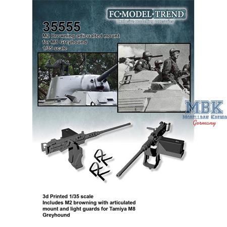 M2 Browning articulated mount for M8 greyhound