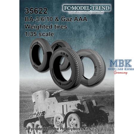 BA-3/ 6/ 10 & GAZ AAA, weighted tires