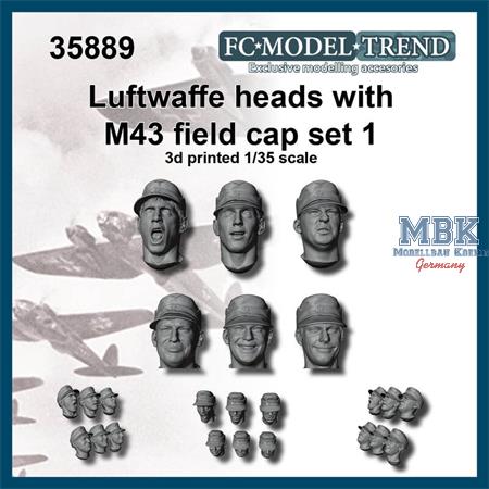 Luftwaffe M43 beret heads, set 1