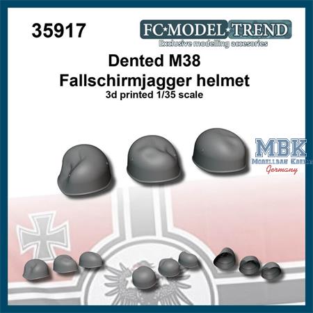 Dented M38 Fallschirmjäger helmets