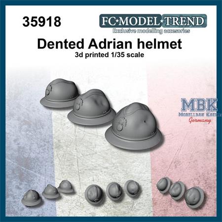 Dented French Adrian helmets