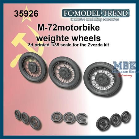 M-72 motorcicle, weighted wheels