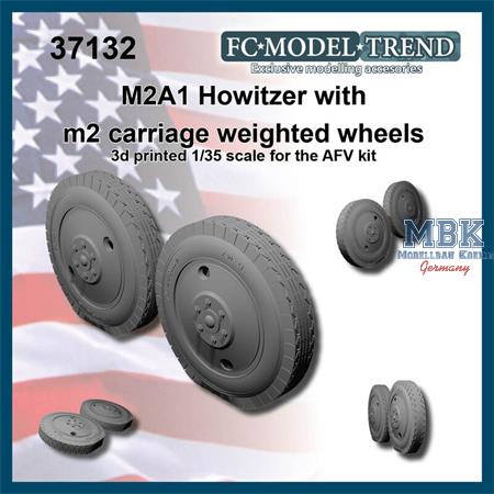 M2A1 Howitzer + M2 carriage weighted wheels