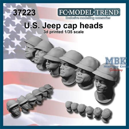 US jeep cap heads WWII