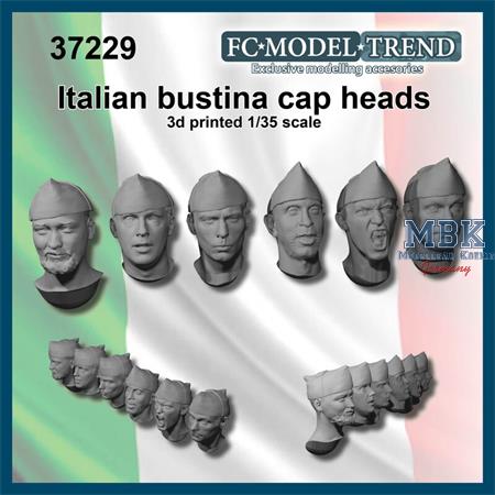 Italian bustina cap heads WWII