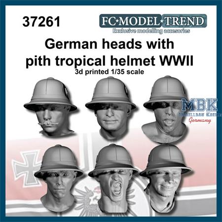 German heads with tropical pith helmet WWII