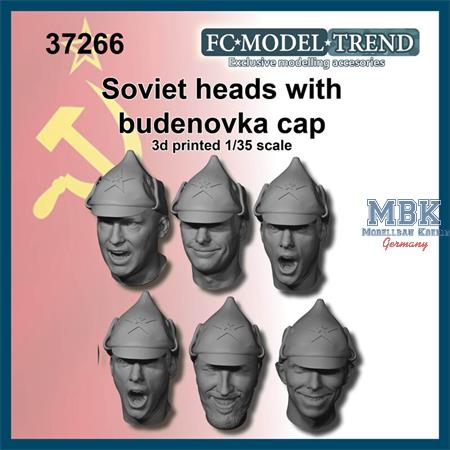 Soviet soldier heads with budenovka WWII