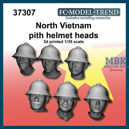 North Vietnam pith helmet heads