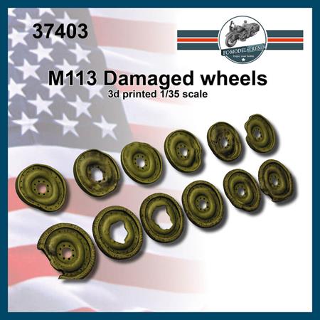 M113 damaged wheels