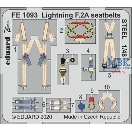 BAC/EE Lightning F.2A/F.6 seatbelts STEEL 1/48