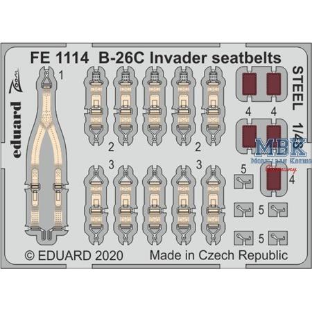 Douglas B-26C Invader seatbelts STEEL 1/48