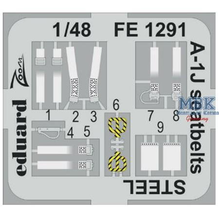 Douglas A-1J Skyraider seatbelts STEEL  1/48