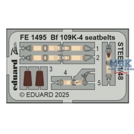 Messerschmitt Bf-109K-4 seatbelts STEEL 1/48