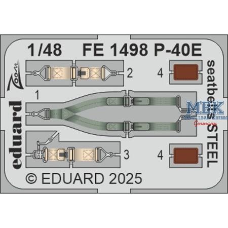 Curtiss P-40E seatbelts STEEL 1/48