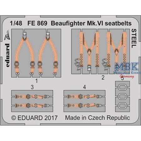Beaufighter Mk. VI seatbelts STEEL 1/48
