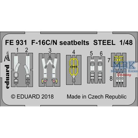 F-16C/N seatbelts STEEL 1/48
