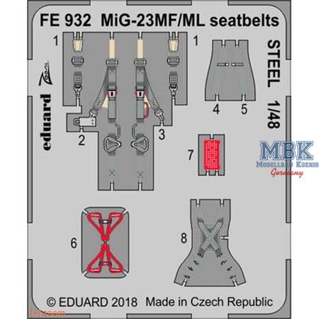 MiG-23MF/ ML seatbelts STEEL 1/48