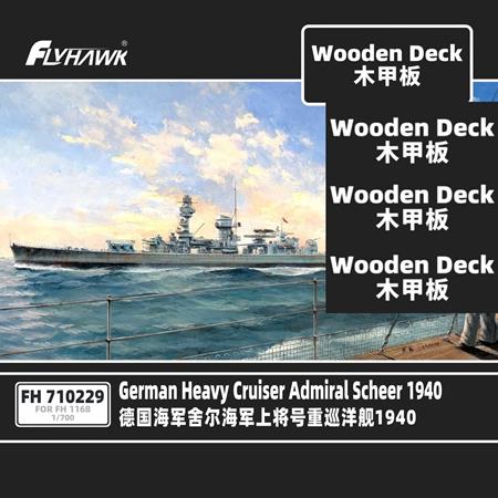 German Heavy Cruiser ADMIRAL SCHEER 40 Wooden Deck