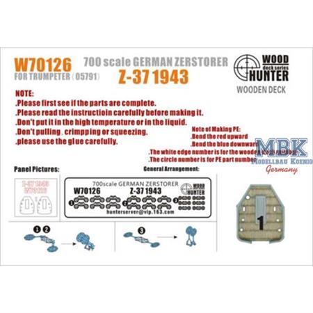 Zerstörer Z-43 Wooden Deck (Trumpeter 05791)
