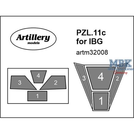 Mask for PZL.11c Canopy 1:32