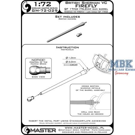 Sherman VC Firefly - Ordnance QF 17pdr gun barrel