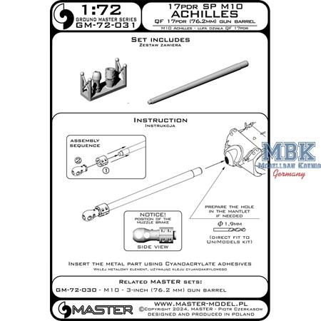 17pdr SP M10 "Achilles" Ordnance QF 17pdr barrel