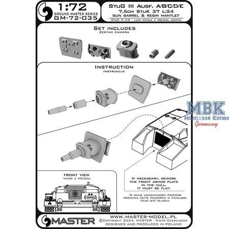 StuG III Ausf. A/B/C/D/E 7,5cm StuK 37 L/24 barrel