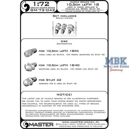 Muzzle brakes for 10,5cm leFH 18, StuH 42 etc.