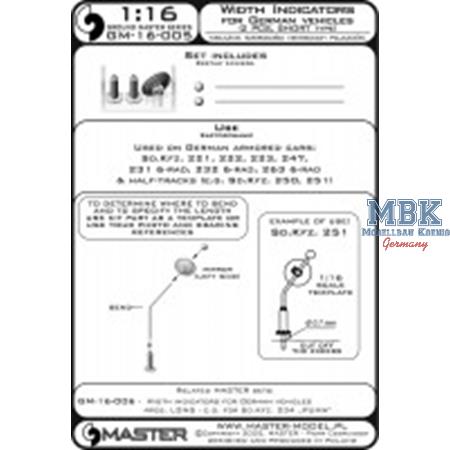 Width indicators for German vehicles (2x)